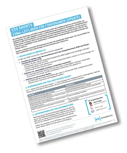 Flyer zur ESMA-Richtlinien zu Fondsnamen, WM-Datenservice